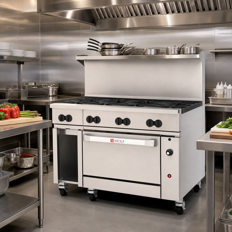Product image #2 for Wolf Challenger XL 48-Inch Gas Restaurant Range with 8 Open Burners and Standard Oven