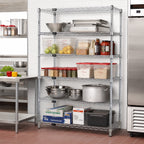 Thumbnail image #2 for Quantum WR74-2154C-5 Chrome Wire Shelving Starter Unit, Stationary, 54"W x 21"D x 74"H, 5 Shelves