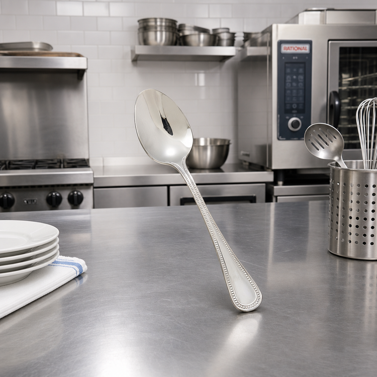 Product image #3 for Deluxe Pearl 7-1/4 Inch Extra Heavy Weight 18/8 Stainless Steel Dinner Spoon