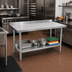 Thumbnail image #2 for Stallion Budget Stainless Steel Work Table with 1-1/2-Inch Backsplash and Undershelf, 72 x 24 Inches