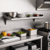Thumbnail image #2 for Snap-n-Slide Wall-Mounted Shelf, 24 x 15 Inch, Rolled Front Edge, 16/304 Stainless Steel