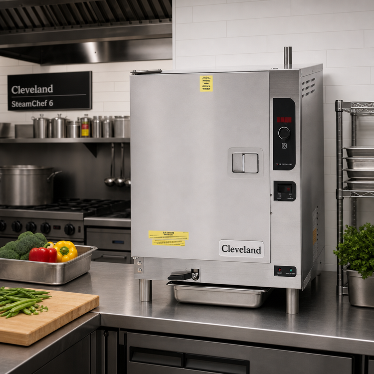 Product image #2 for Cleveland Range SteamChef 6 Boilerless Countertop Convection Steamer, 1 Compartment, Electric, 6 Full-Size Pan Capacity