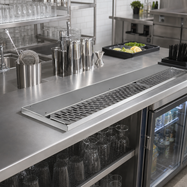 Product image #2 for Glastender DR-36L 36-Inch Underbar Drink Rail with Left Drain