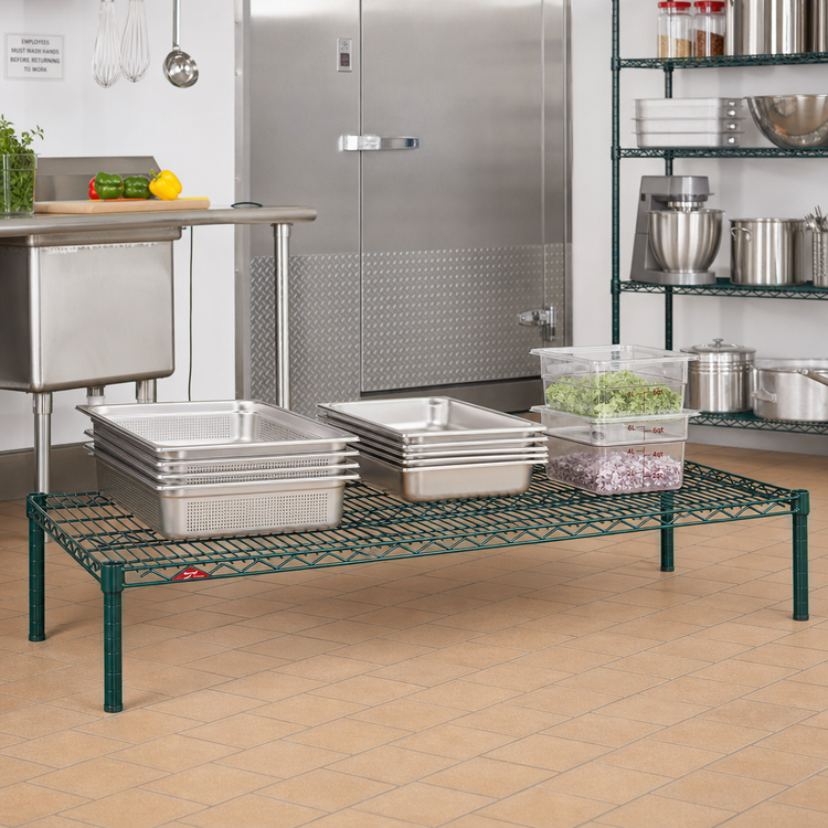 Product image #3 for Metro Super Erecta Super Wide 54 in. W x 30 in. D Wire Shelf, Metroseal Green Epoxy with Microban