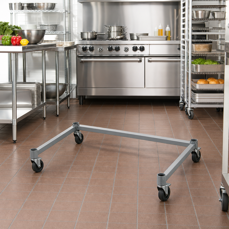 Product image #2 for Quantum 3072FGY Tubular Wire Bus Cart Frame, 30 x 72 Inches, Gray Epoxy Antimicrobial Finish