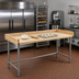 Thumbnail image #2 for Eagle Group 96-Inch x 30-Inch Baker's Top Hardwood Work Table with 4-Inch Side and Rear Splash, Galvanized Tubular Base