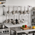 Thumbnail image #2 for John Boos 120-Inch Wall-Mount Double-Bar Stainless Steel Pot Rack with 20 Double Hooks