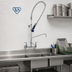 Thumbnail image #2 for T&S Brass EasyInstall 8-Inch Wall Mount Pre-Rinse Unit with Add-On Faucet, 10-Inch Swing Nozzle, and 0.65 GPM Spray Valve