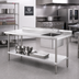 Thumbnail image #2 for Steel Works Stainless 48-Inch Right-Side Sink Table with 16-Gauge 304 Stainless Steel Top and Undershelf
