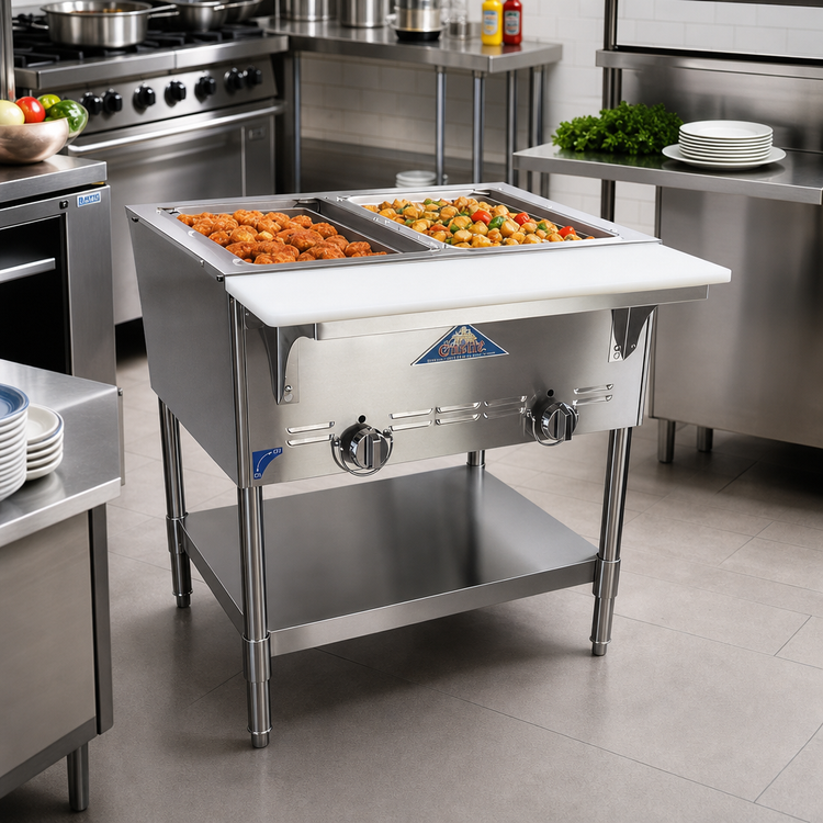 Product image #2 for Comstock-Castle Castle Series 30-Inch Gas Serving Counter Hot Food Table with 2 Dry Wells