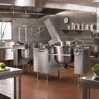 Thumbnail image #2 for Southbend (Middleby) Southbend Steam KDMTL-40-2 Direct Steam Twin Tilting Mixer Kettle, 2 x 40-Gallon, 2/3 Jacket, 316 Stainless Steel Liner