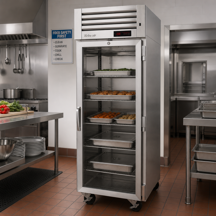 Product image #2 for Turbo Air PRO Series Pass-Thru Heated Holding Cabinet, 1-Section, 27 Cu. Ft., Glass Front and Solid Rear Doors, 115V