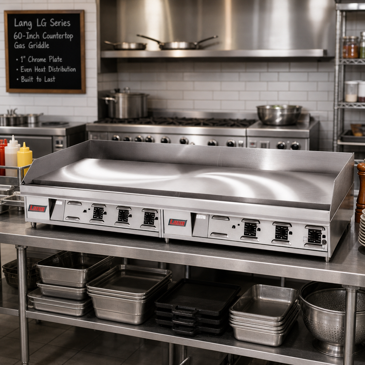 Product image #3 for Lang LG Series 60-Inch Countertop Gas Griddle with 1-Inch Chrome Plate
