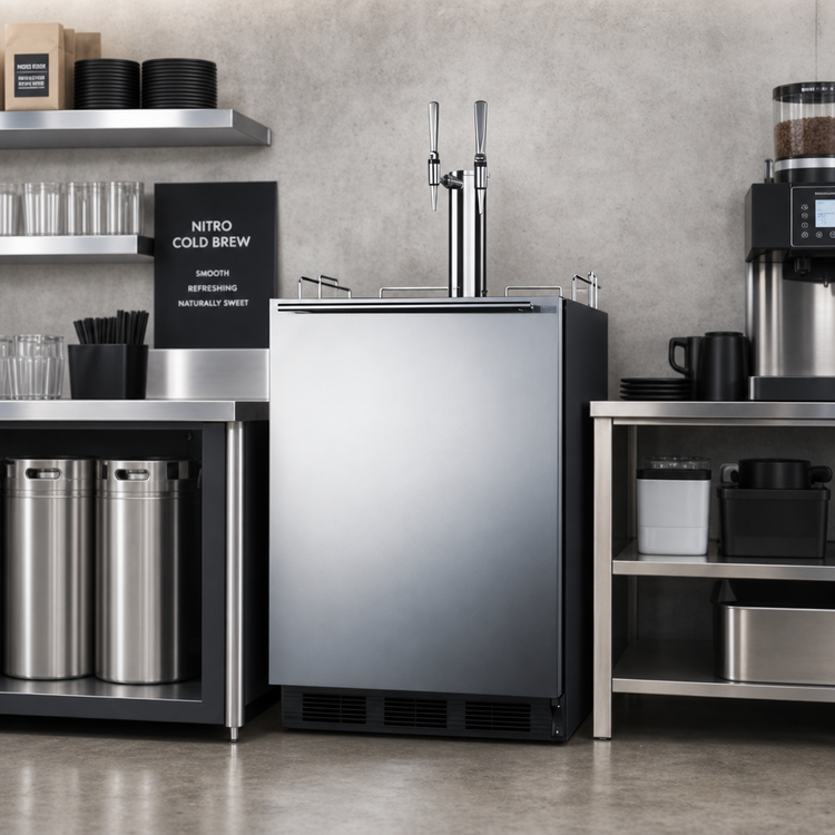 Product image #3 for Summit Commercial ADA-Compliant Nitro Cold Brew Coffee Dispenser, 24-Inch Built-In/Freestanding, 5.5 Cu. Ft., Dual Tap