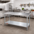 Thumbnail image #2 for Duke Manufacturing 84-Inch Stainless Steel Work Table with Galvanized Undershelf and Posts