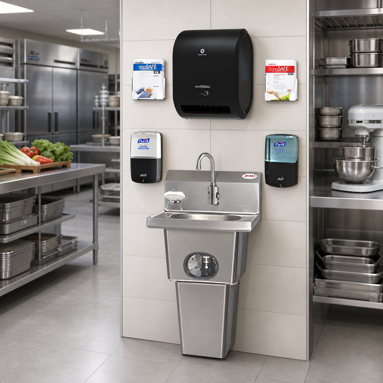 Product image #2 for Eagle Group MicroGard Touch-Free Single-Bowl Handwashing System with Skirt, No Waste Receptacle