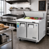 Thumbnail image #2 for Everest Refrigeration 35-5/8-Inch Wide Two-Section Sandwich Prep Table with Rear-Mounted Self-Contained Refrigeration, 10 Cu. Ft., 8-Pan Top