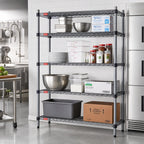 Thumbnail image #2 for Eagle Group Valu-Master F2QA2-74-1848V 4-Tier Stationary Wire Shelving Starter Unit, 48W x 18D x 74H, Gray Epoxy