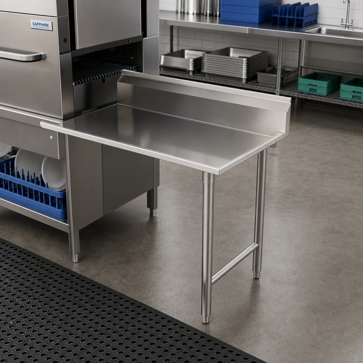 Product image #2 for Sapphire Manufacturing Straight Clean Dish Table, 24 x 30 Inches, Left-to-Right Operation, 304 Stainless Steel