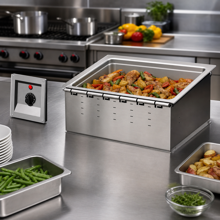 Product image #2 for Vollrath 1-Well Bottom-Mount Wet Drop-In Hot Food Well, 120V, 1000W, 36-Inch Remote Thermostatic Control