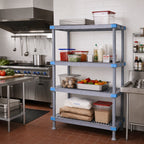 Thumbnail image #2 for Quantum Millenia QP184874VS-4 4-Shelf Gray Polymer Stationary Starter Shelving Unit, 48"W x 18"D x 74"H
