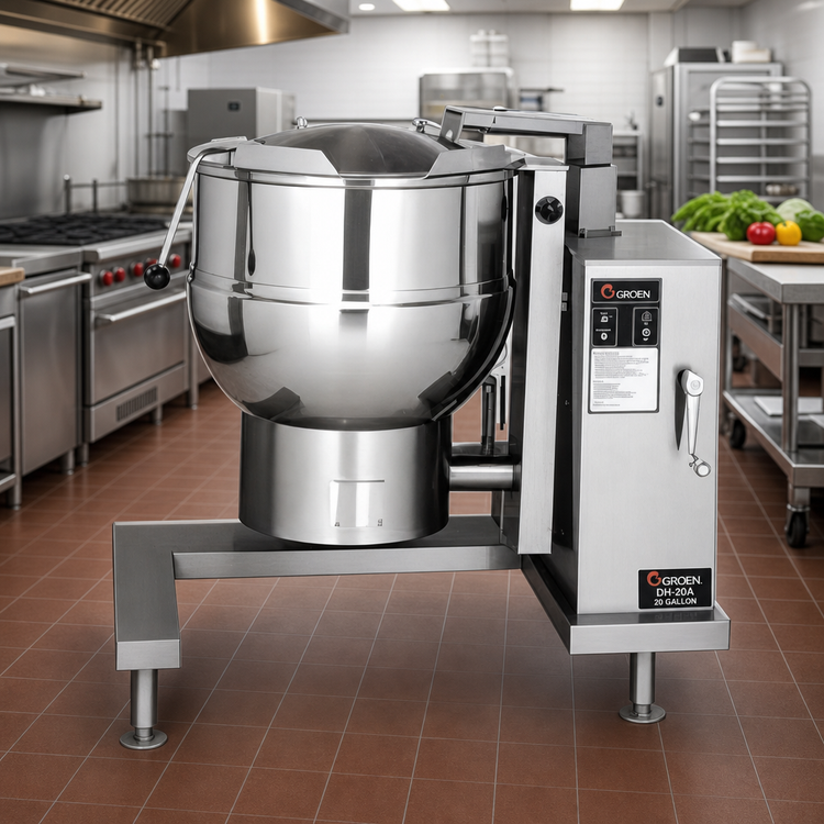 Product image #2 for Groen DH-20A 20-Gallon Gas Tilting Steam Jacketed Kettle with Advanced Digital Controls
