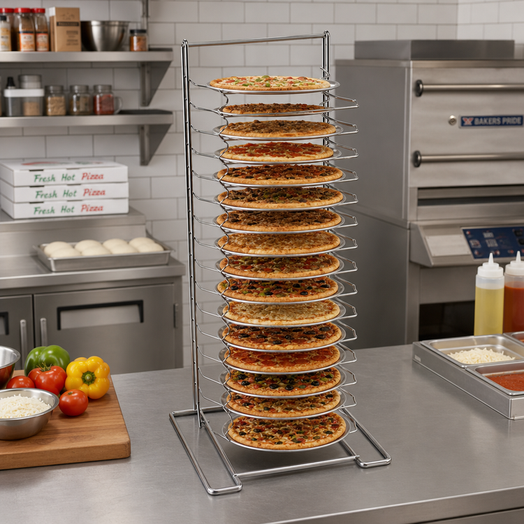 Product image #3 for American Metalcraft Countertop Pizza Pan Rack, 15 Shelves, Fits 10-Inch to 17-Inch Pans