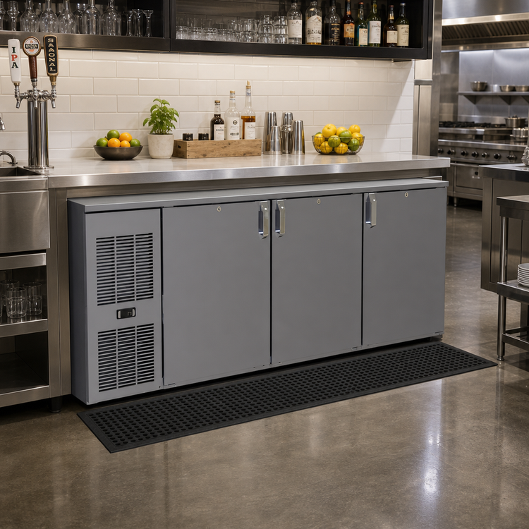 Product image #2 for Glastender C1FL72 Front-Serviced Low Profile 72-Inch Three-Section Back Bar Cooler with Self-Contained R290 Refrigeration