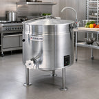 Thumbnail image #2 for Cleveland Range Short Series KEL40SH 40-Gallon Electric Steam-Jacketed Kettle with Tri-Leg Base, Full Jacket, 316 Stainless Steel Liner