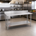 Thumbnail image #2 for Duke Manufacturing Deluxe Stainless Steel Work Table with 5-Inch Riser and Undershelf, 84 x 30 Inches