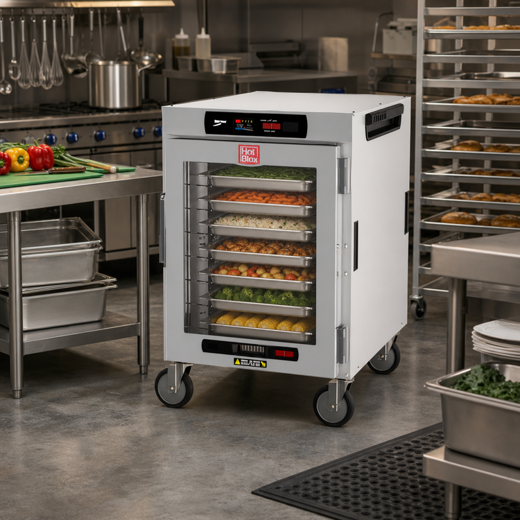Product image #3 for Metro HotBlox™ Wide 8-Pan Insulated Heated Holding Cabinet, Half-Height Mobile, Digital Touchscreen, Clear Door