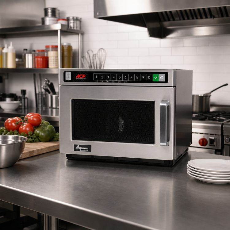 Product image #2 for Amana Commercial HDC12A2 Heavy Volume Countertop Microwave Oven, 0.6 Cu. Ft., 1200W, Window Door, Top Controls