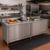 Thumbnail image #2 for John Boos Enclosed Stainless Steel Work Table with Sliding Doors and 5-Inch Backsplash, 132 x 36 Inches