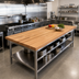 Thumbnail image #2 for Appalachian Red Oak Blended Rails Edge Grain Island Countertop, 120 x 48 Inches, Oil Finish