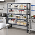 Thumbnail image #2 for Quantum Heavy-Duty Stationary Wire Shelving Unit with 5 Shelves and 12 Clear Bins, 12-Inch Deep x 36-Inch Wide x 39-Inch High