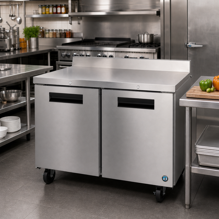 Product image #2 for Hoshizaki Steelheart WF48B-01 48-Inch Two-Section Worktop Freezer with Solid Doors and Cylinder Lock