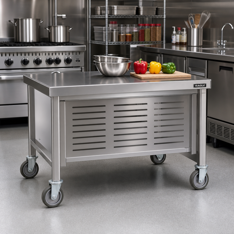 Product image #2 for Eagle Group Removable Louvered Stainless Steel Undershelf for DCS-CUI-24 Work Table