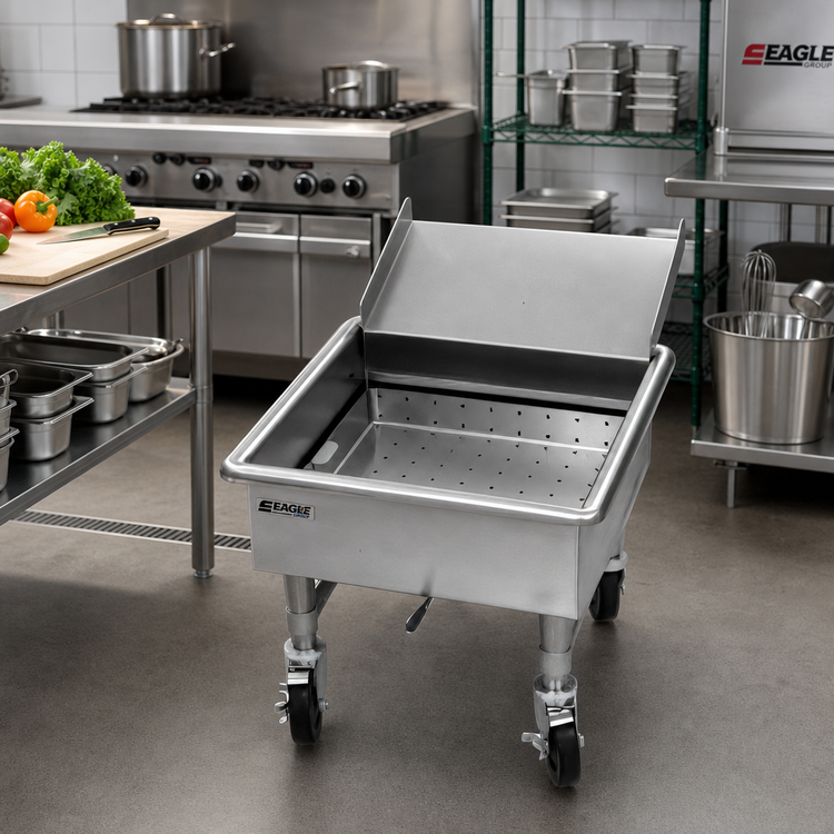 Product image #2 for Eagle Group Mobile Stainless Steel Soak Sink with 24" x 24" x 8" Compartment