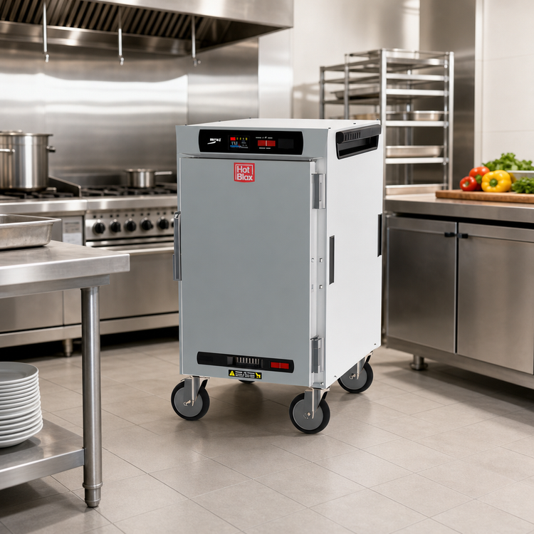Product image #3 for Metro HotBlox Narrow 8-Pan Half-Height Mobile Insulated Holding Cabinet, Digital Touchscreen, Solid Door
