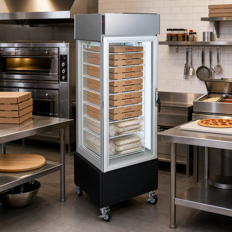 Product image #2 for Hatco Flav-R-Savor Tall Dry Pizza Holding Cabinet, 1 Door, 16 Boxed or 8 Bagged Pizza Capacity
