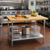 Thumbnail image #2 for Advance Tabco Hard Maple Top Work Table with Adjustable Undershelf, 72 x 36 Inches
