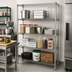 Thumbnail image #2 for Quantum Wire Shelving Starter Kit — 54 Inches W x 14 Inches D x 63 Inches H, Chrome, 4 Shelves, 600–800 Pounds Capacity