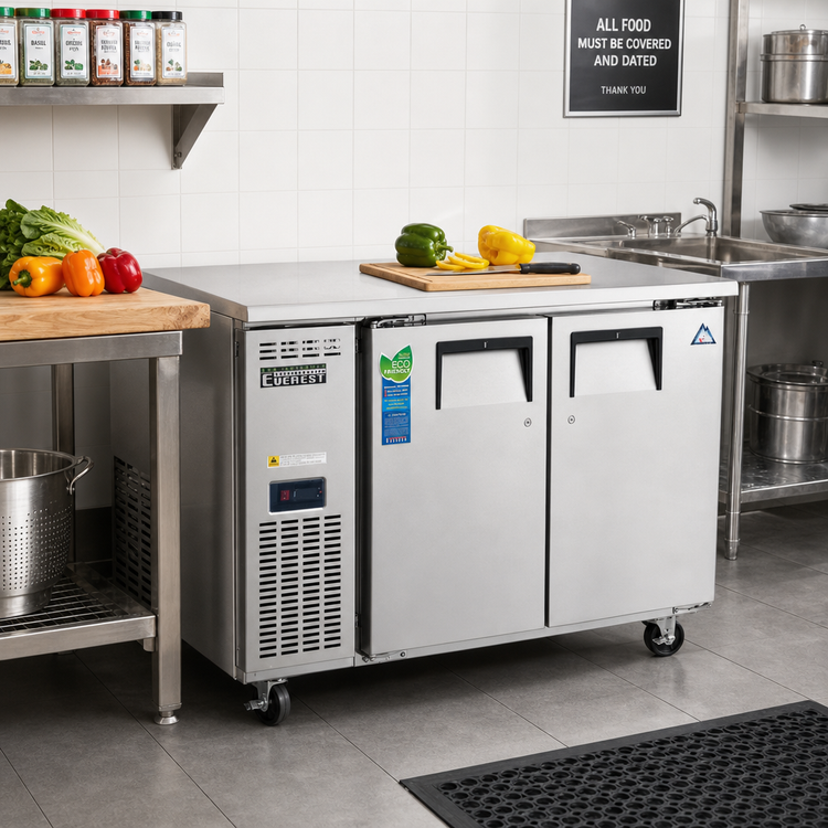 Product image #2 for Everest Refrigeration ETF2-24 Two-Section Undercounter/Worktop Freezer, 47-1/2 Inch Wide, 9.0 Cu. Ft., Stainless Steel Worktop, 115V