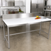 Thumbnail image #2 for John Boos TC108A Reversible Poly Top Trimming Table with Stainless Steel Base and 6-Inch Backsplash, 108 x 36 Inches