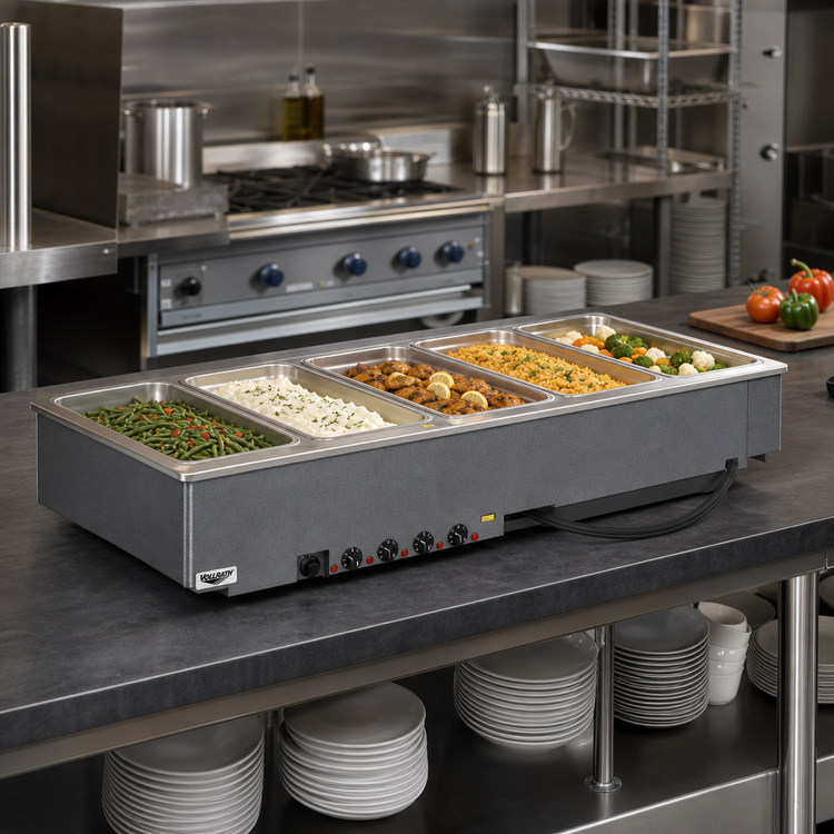 Product image #2 for Vollrath 5-Well Drop-In Electric Hot Food Well Unit, Wet Operation, Thermostatic Controls, 12 x 20 Pan Capacity, 208V
