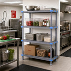 Thumbnail image #2 for Quantum QP215450SS-4 All-Polymer Shelving Unit, 54 x 21 x 50 Inches, 4 Solid Shelves, 2,000 lb. Capacity, Gray