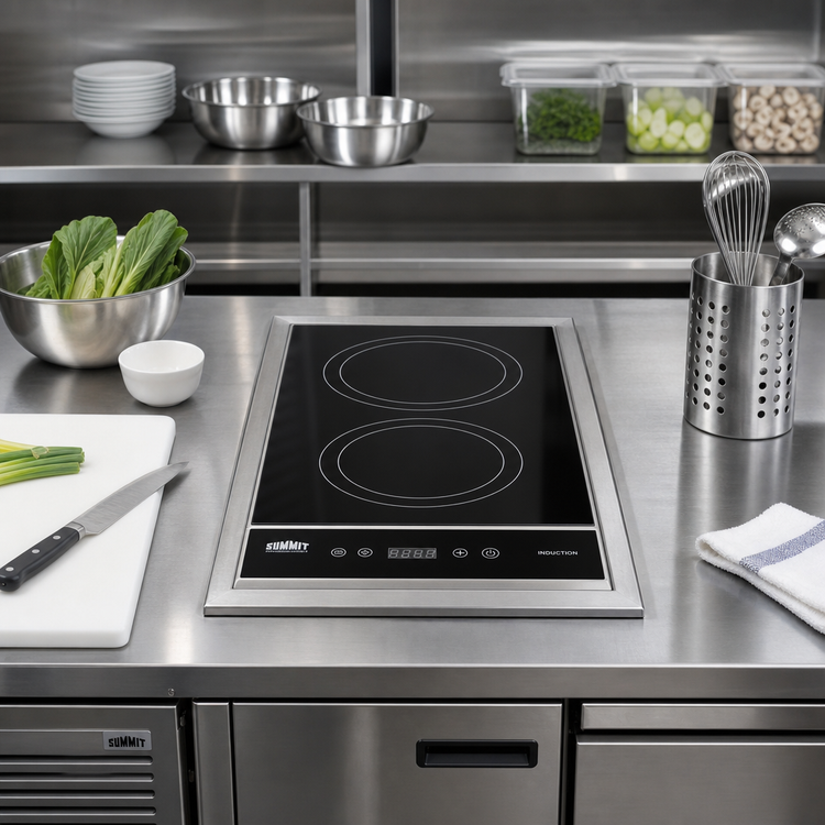 Product image #3 for Summit Commercial 13-Inch Wide 2-Burner Built-In Induction Cooktop, 115V