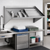 Thumbnail image #2 for 84-Inch Wall-Mounted Slanted Solid Dishtable Rack Shelf, Left Drip Tube, 304 Stainless Steel