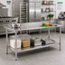 Thumbnail image #2 for Spec-Master 84 Inch x 30 Inch 300 Series Stainless Steel Work Table with Undershelf and 1-1/2 Inch Rear Up-Turn