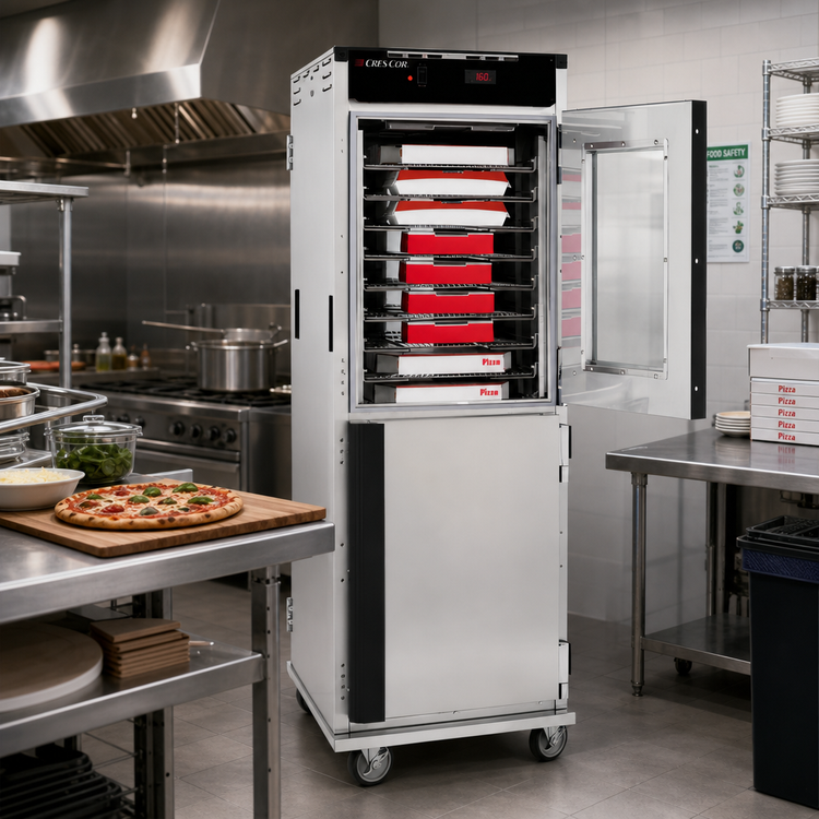 Product image #2 for Cres Cor Full-Height Mobile Heated Pass-Thru Pizza Holding Cabinet, 24 Pizza Box Capacity